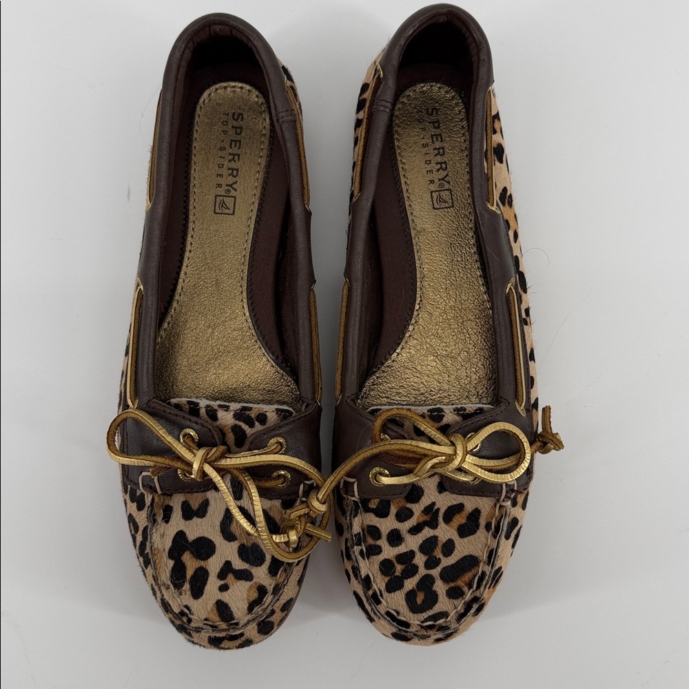 Sperry Top Sider Women's Size 6 Shoes Leopard Print Calf Hair & Leather Slip On - Picture 5 of 11